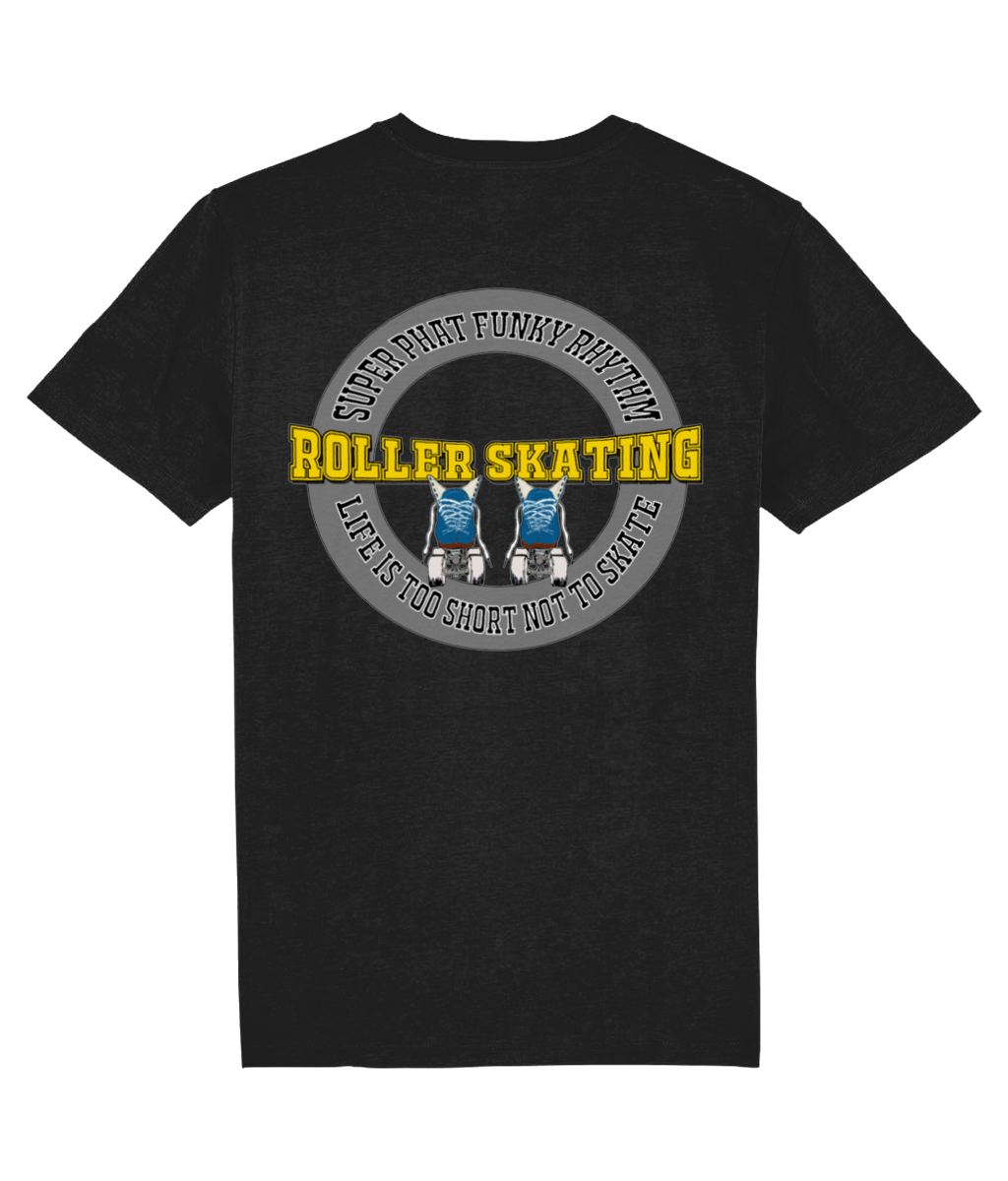 Tshirt On a roll Yellow Roller Skate Classic Emblem