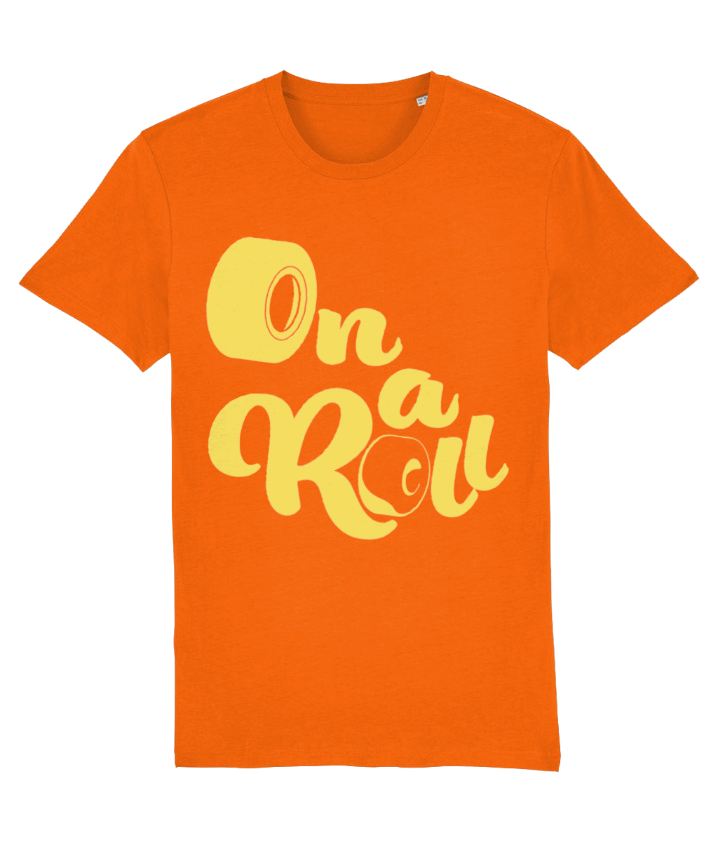 Tshirt On a roll Yellow Roller Skate Classic Emblem