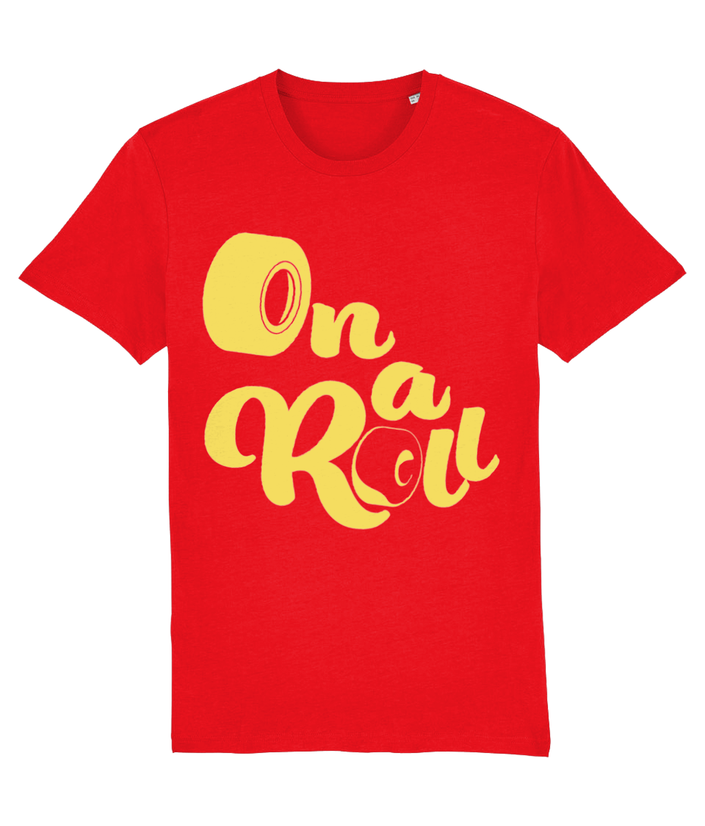 Tshirt On a roll Yellow Roller Skate Classic Emblem
