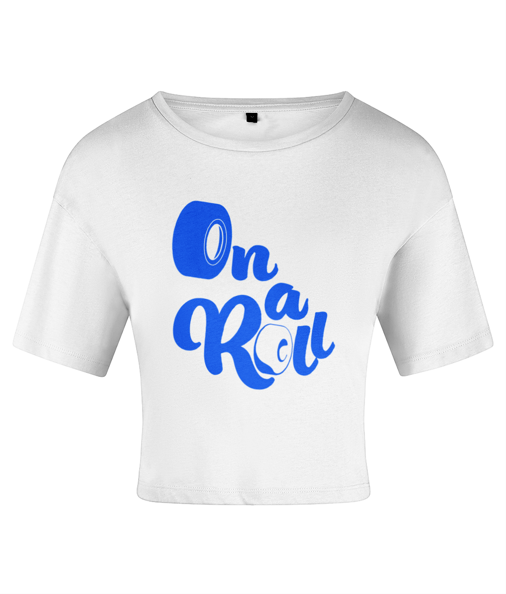 Tshirt Women's Crop Top On a Roll blue
