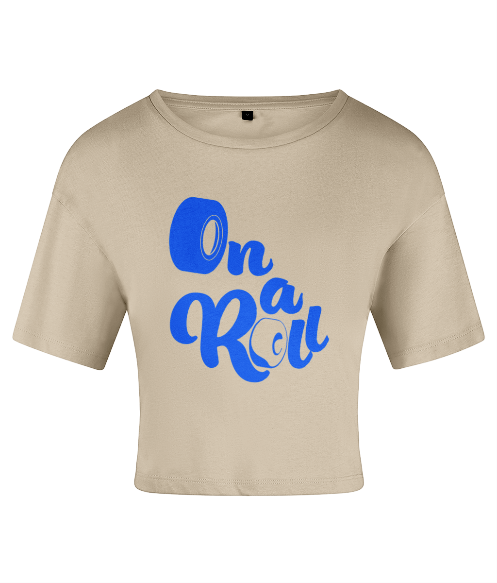 Tshirt Women's Crop Top On a Roll blue