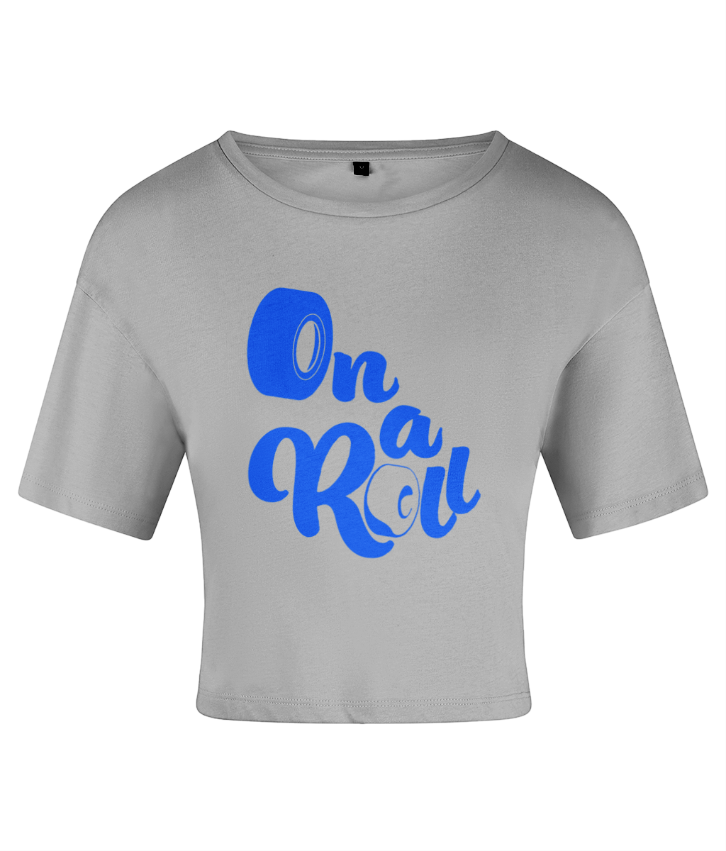 Tshirt Women's Crop Top On a Roll blue