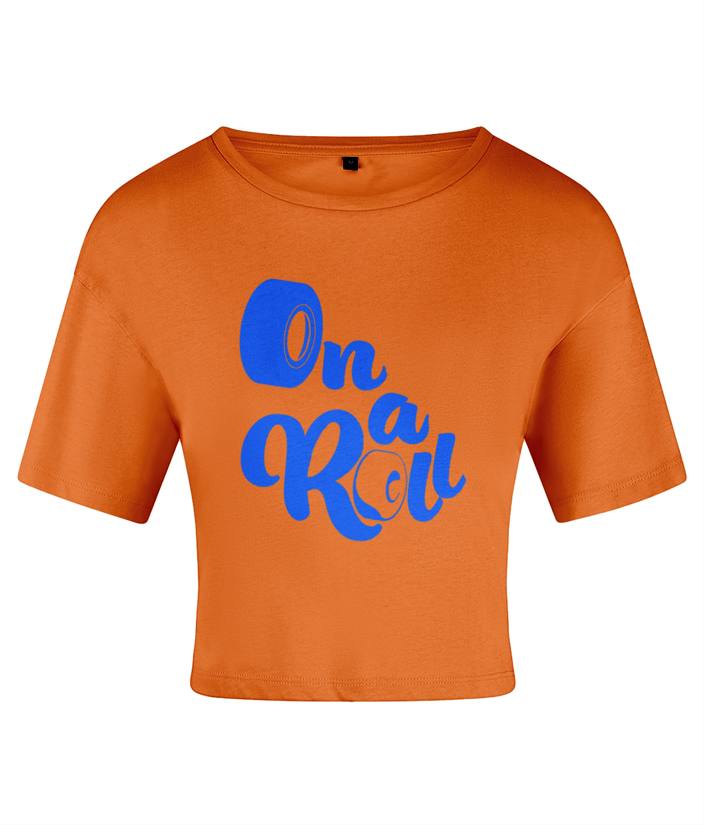 Tshirt Women's Crop Top On a Roll blue