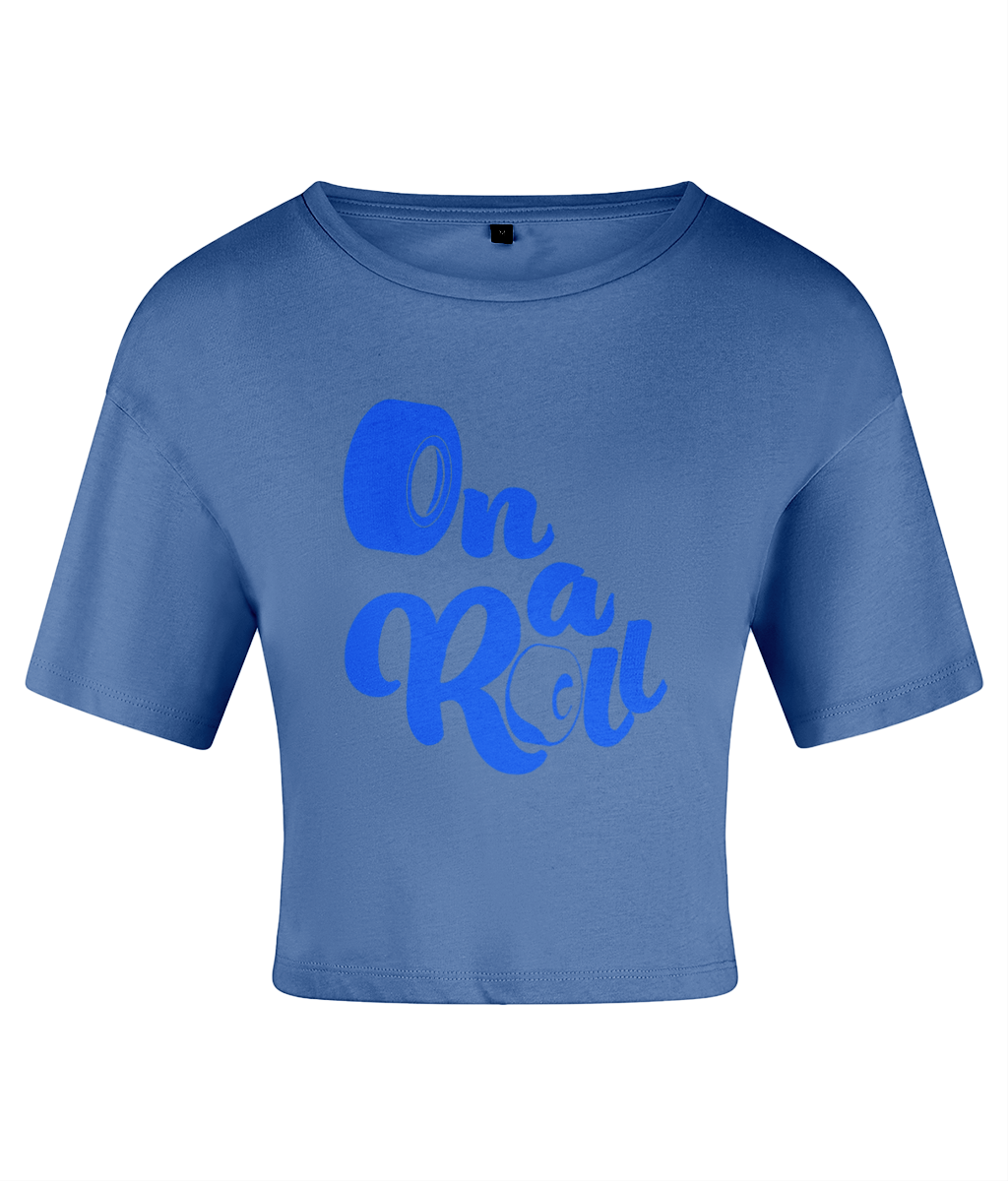 Tshirt Women's Crop Top On a Roll blue