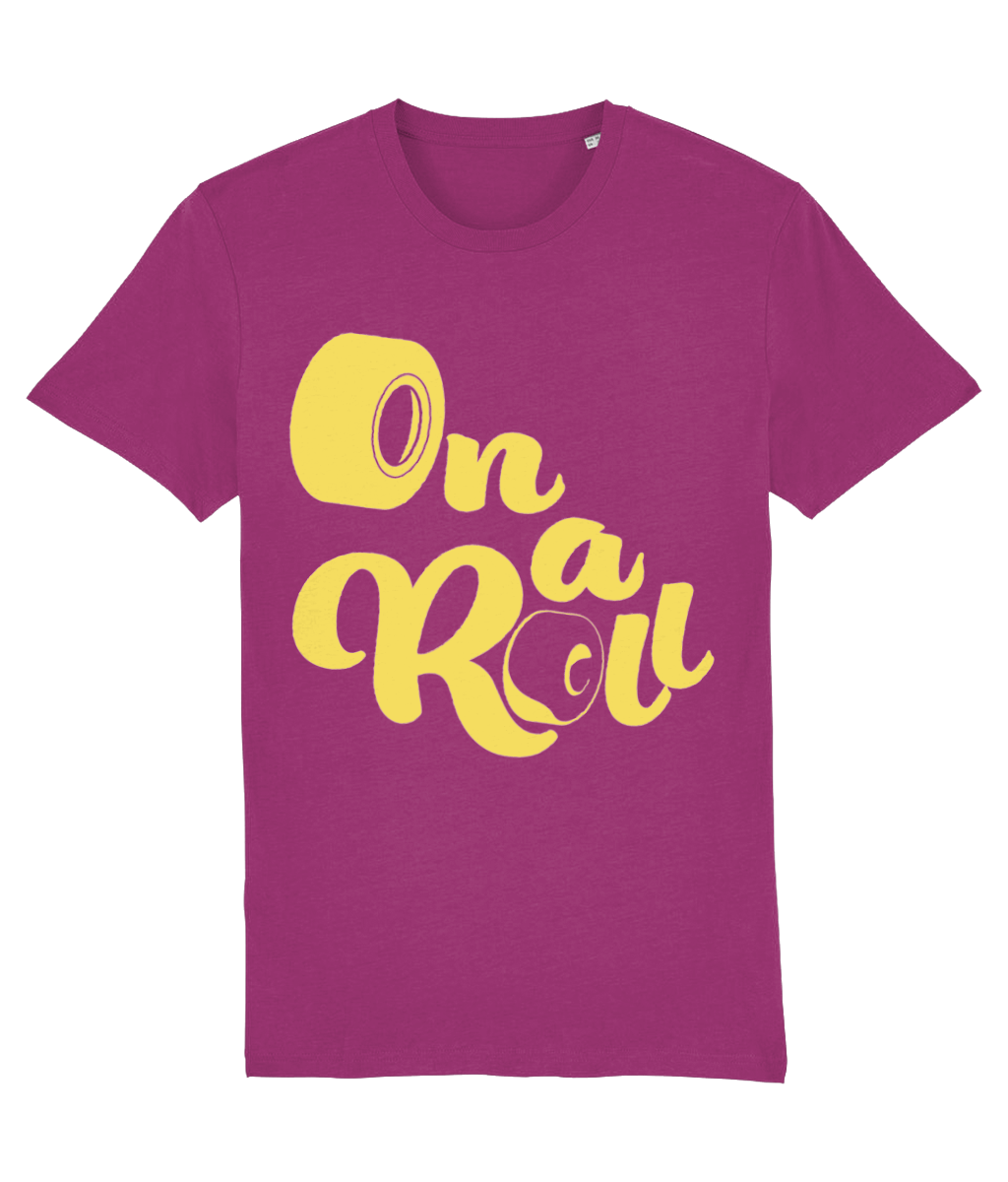 Tshirt On a roll Yellow Roller Skate Classic Emblem
