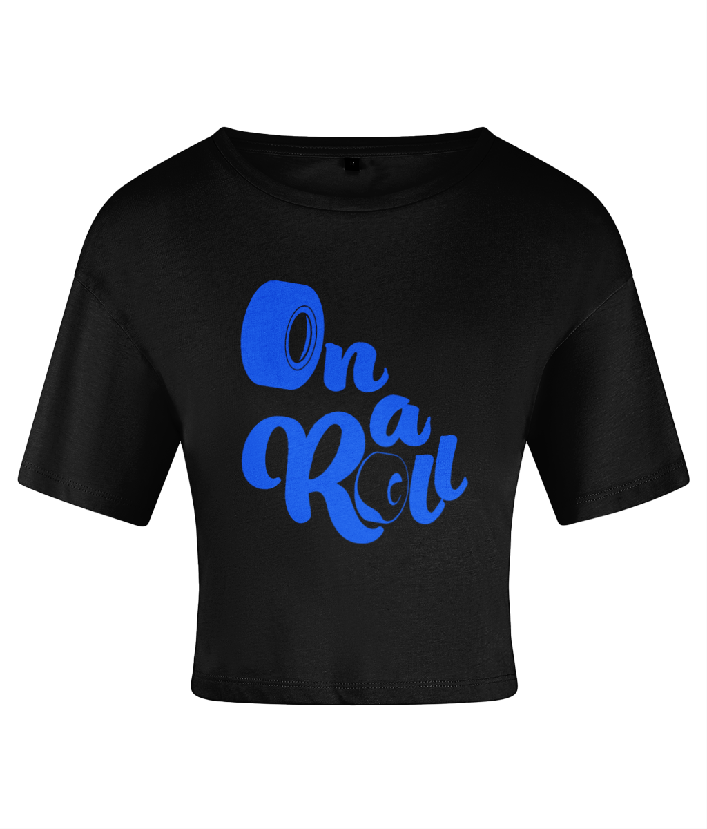 Tshirt Women's Crop Top On a Roll blue