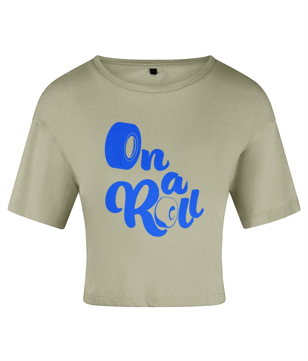 Tshirt Women's Crop Top On a Roll blue