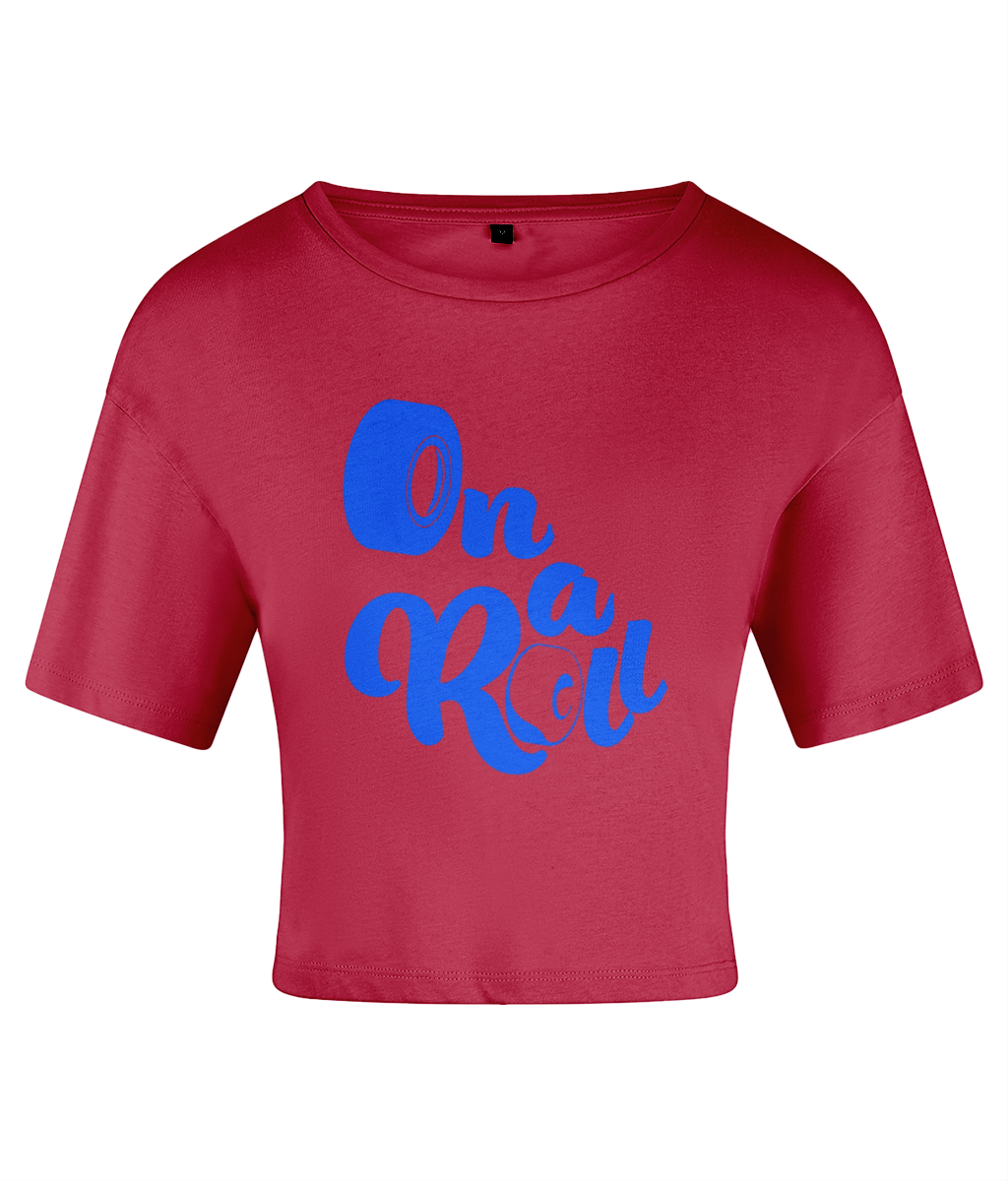 Tshirt Women's Crop Top On a Roll blue