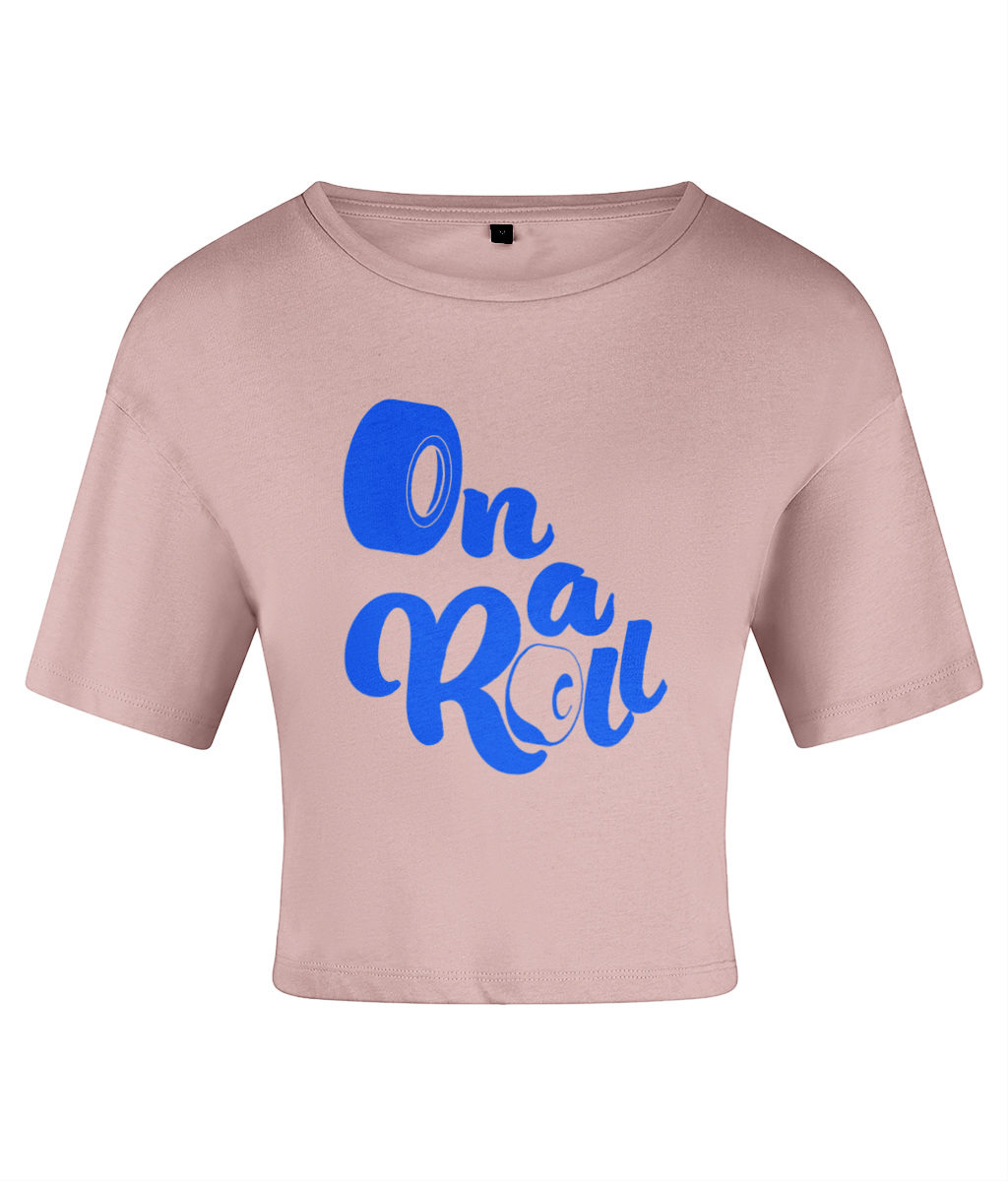 Tshirt Women's Crop Top On a Roll blue